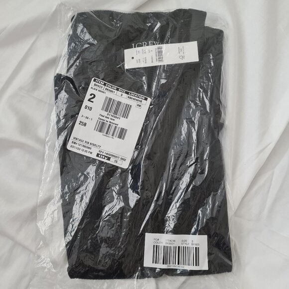 J. Crew NWT Black Rib Henley Polo Top sz S - Picture 7 of 7